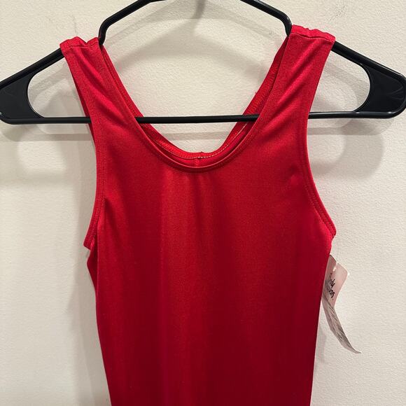 VTG 80s Body Wrappers XS Deadstock Red Unitard Dance Leotard Catsuit Cosplay - Picture 4 of 14